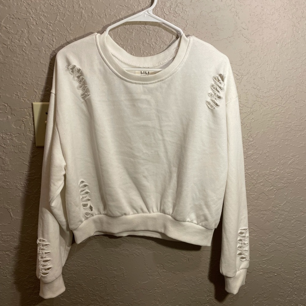 White long sleeve crop - Picture 1 of 2